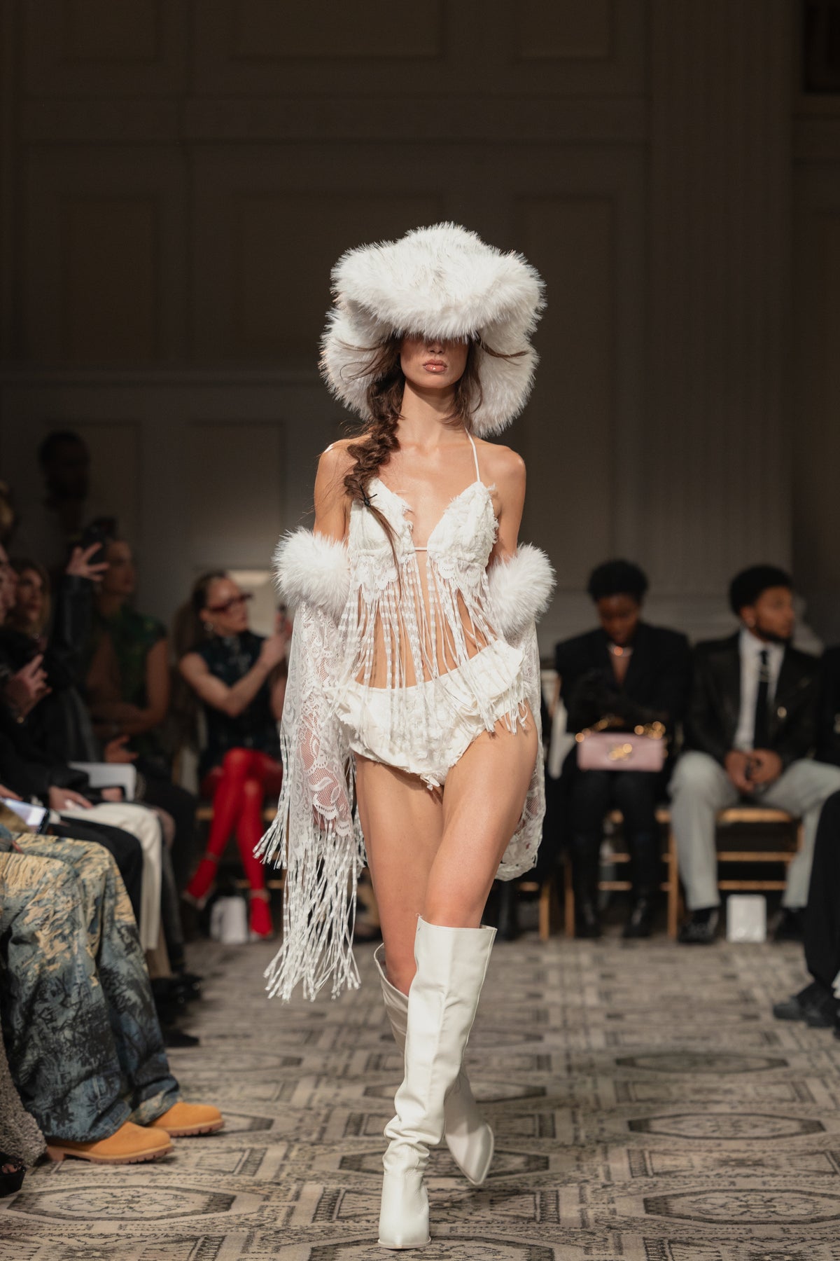 Sia Fur Trim Lace Ties  -Pre Order