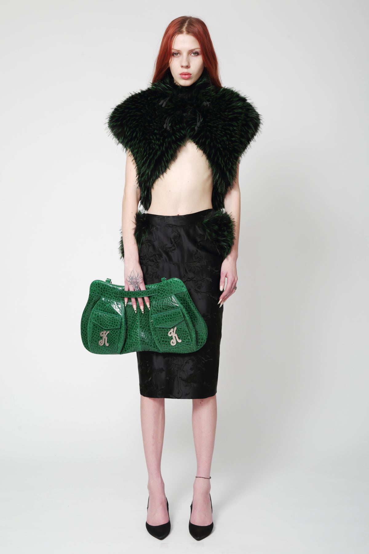 Green Croc Butt Bag