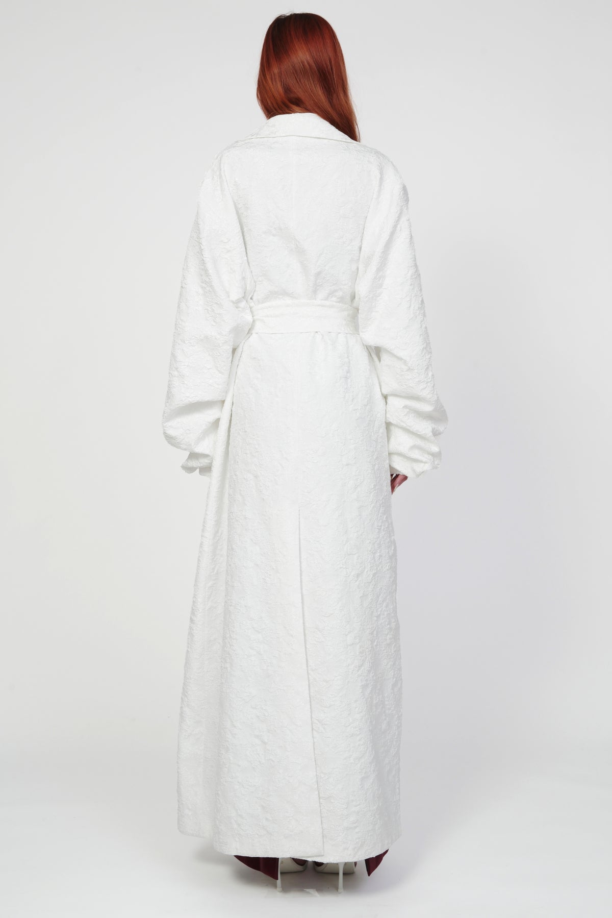 Lilly Oversize Textured Coat in White-Pre Order