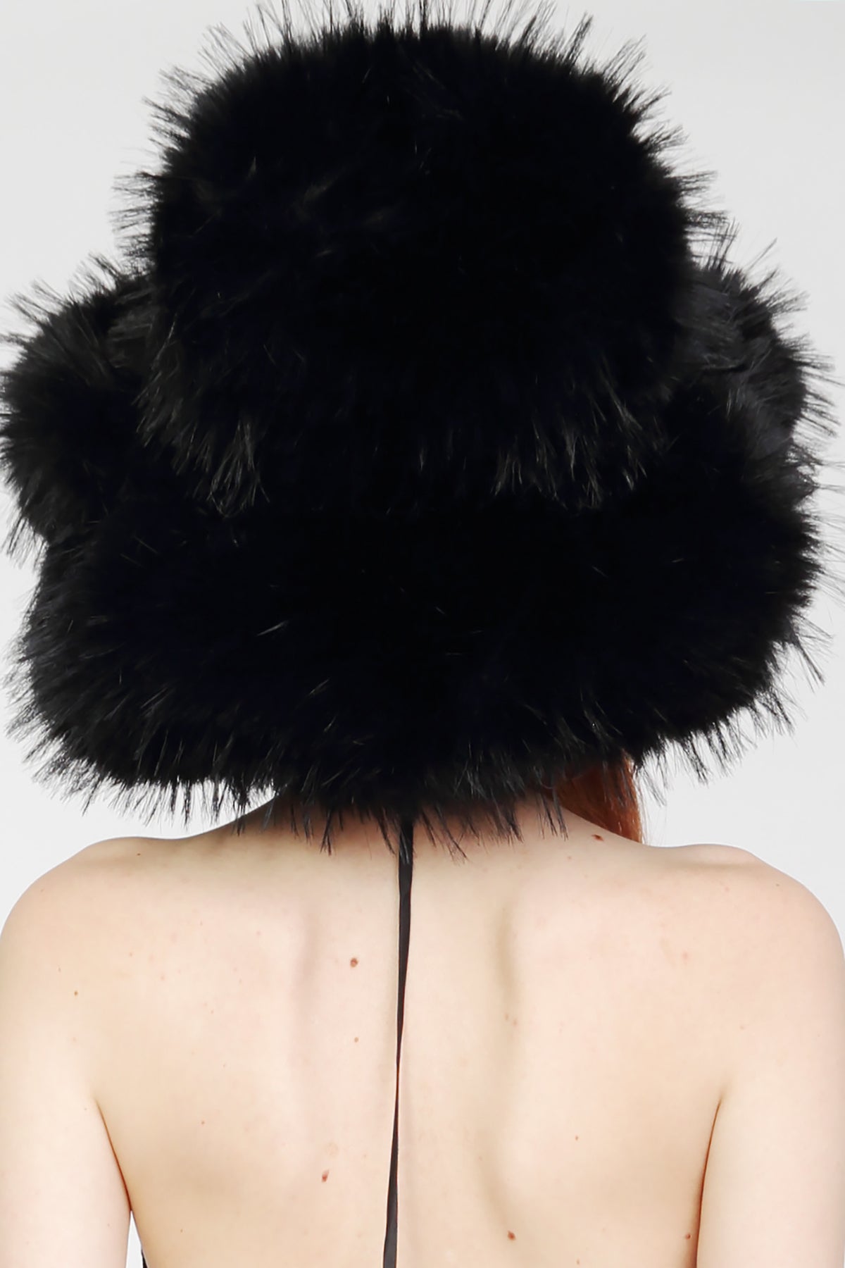 Oversized Faux Fur Cowboy Hat in Black- Pre Order