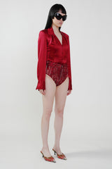 Pre-Order: Red Silk blouse