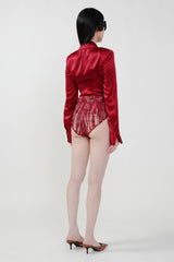 Pre-Order: Red Silk blouse