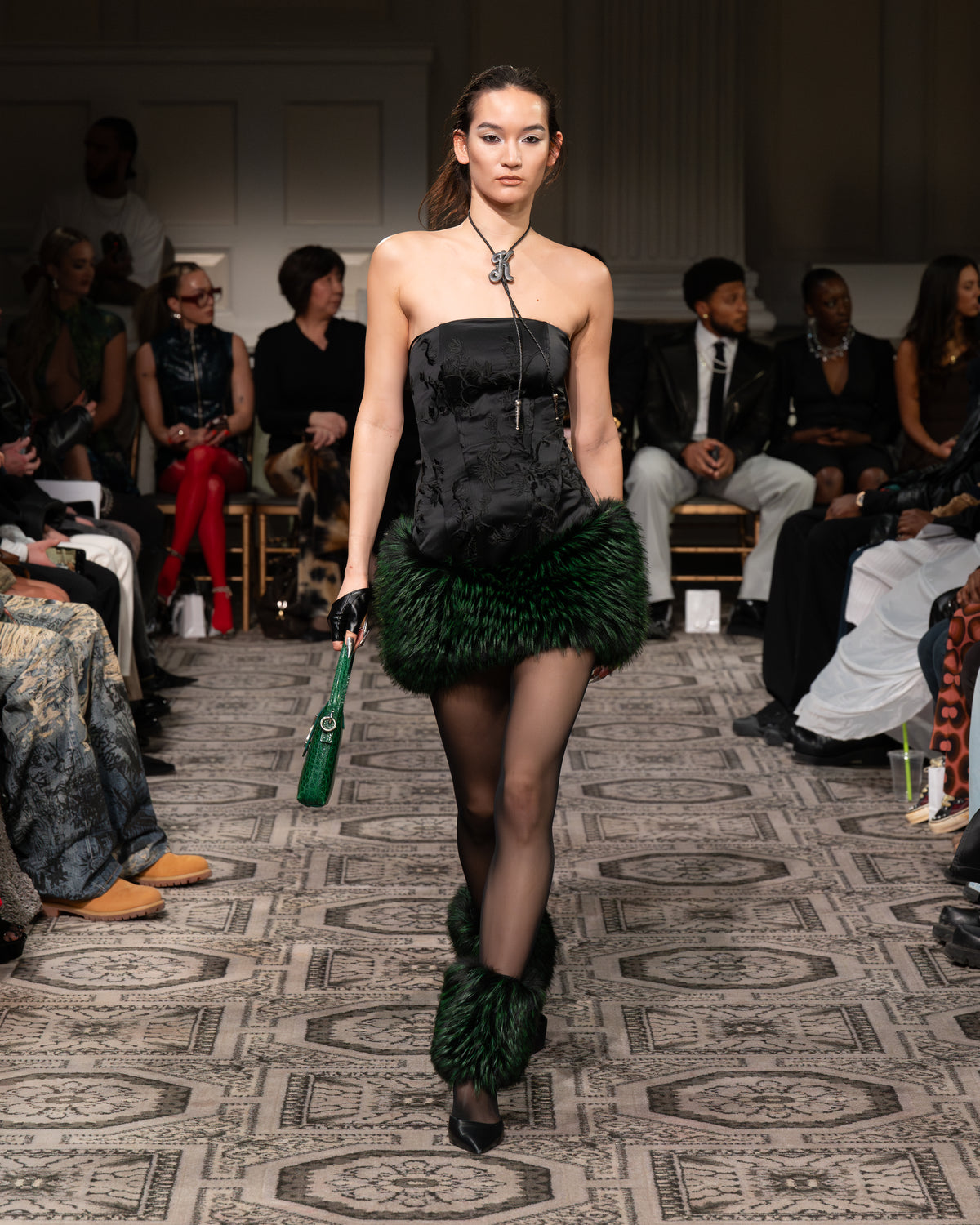 Faux Fur Ankle Warmer in Green
