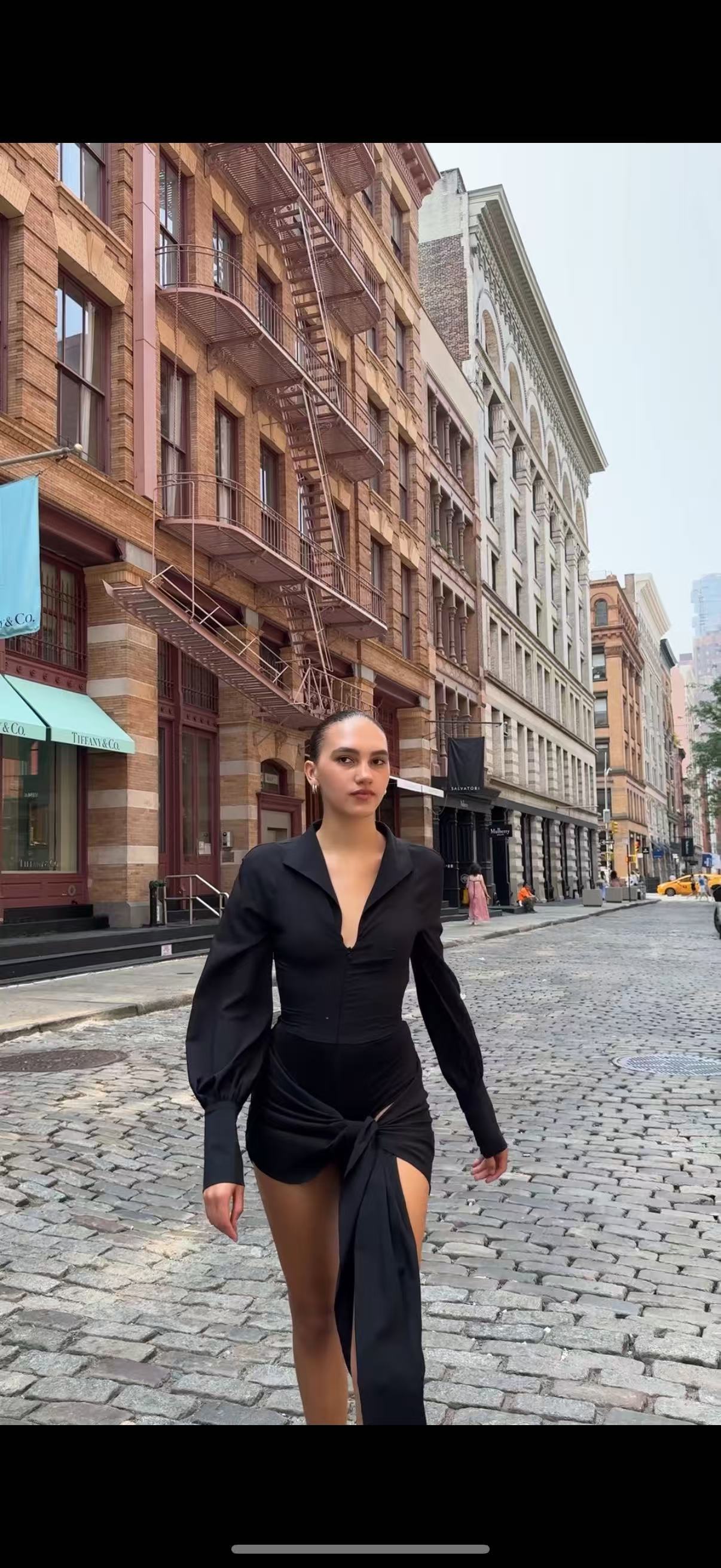 Jeannie Mini Dress in Black – Kim Shui Studio