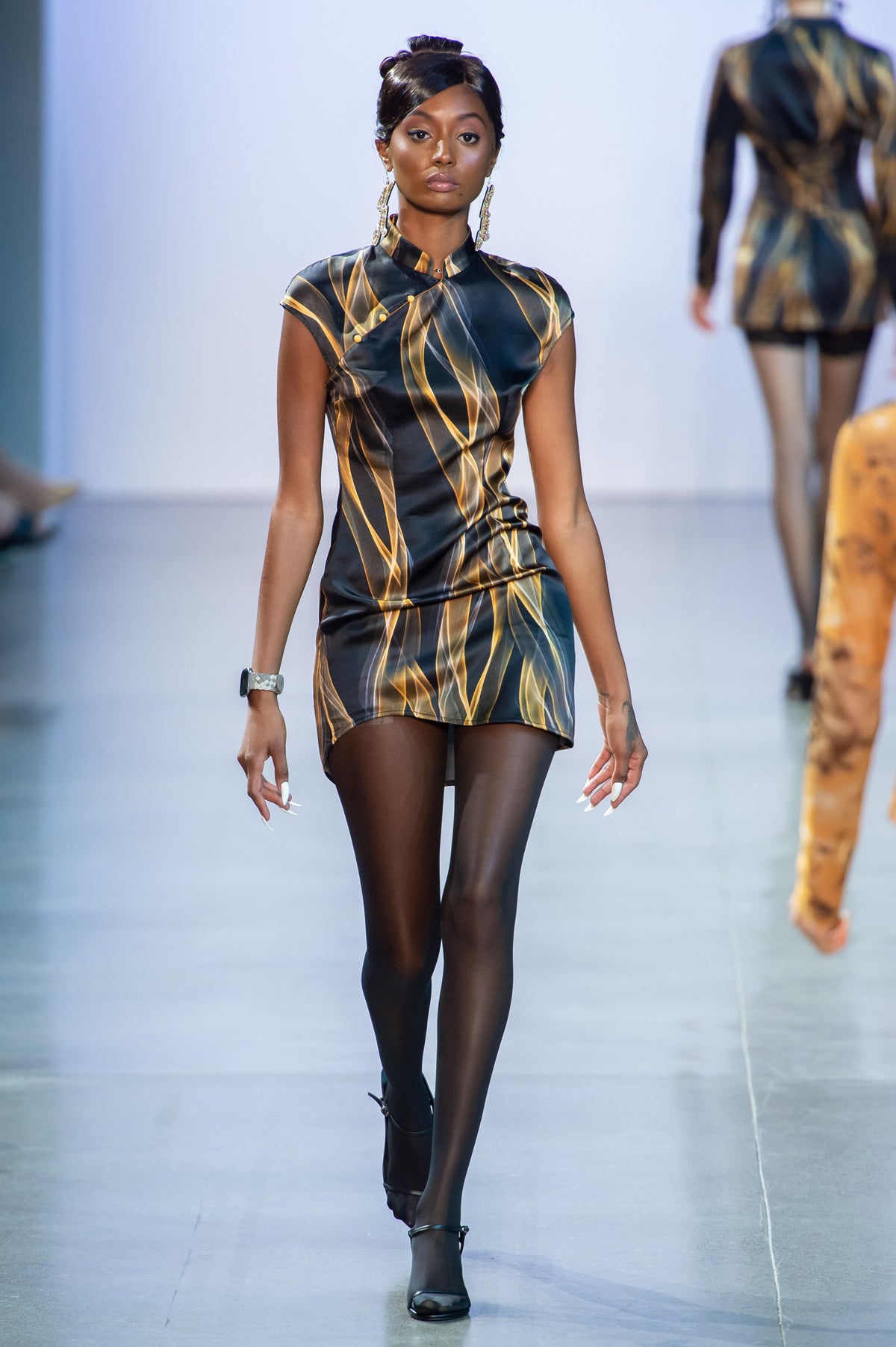 Qi Pao digital print minidress