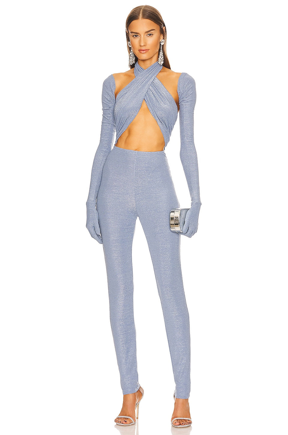 Glitter Wrap Jumpsuit