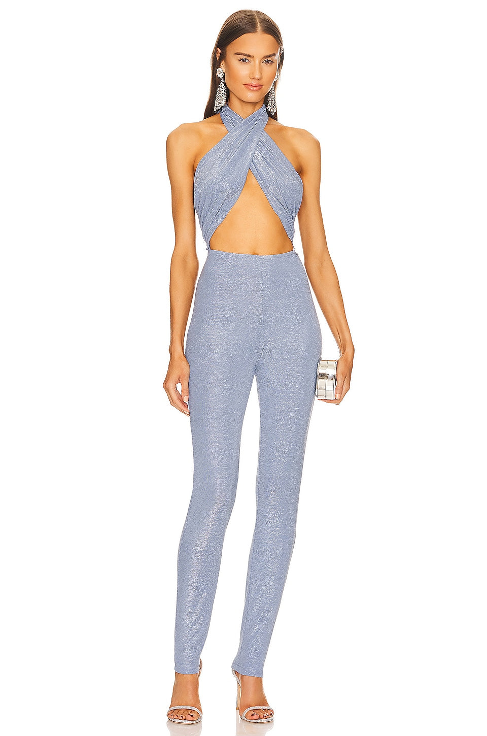 Glitter Wrap Jumpsuit