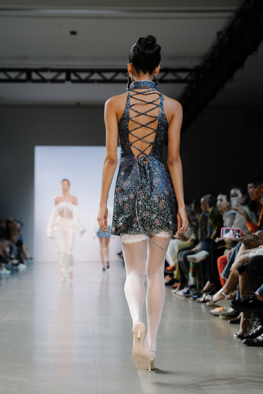 Denim Mini Combo Qi Pao Dress