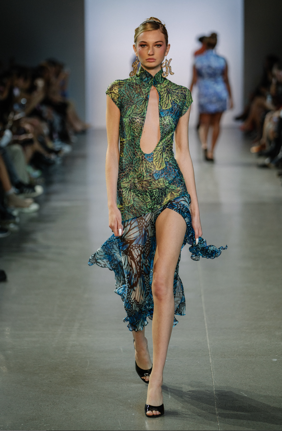 Lace Qi Pao Deep V Neck Dress-Pre Order Kim Shui Studio Lace Qi Pao Deep V Neck Dress-Pre Order Kim Shui Studio