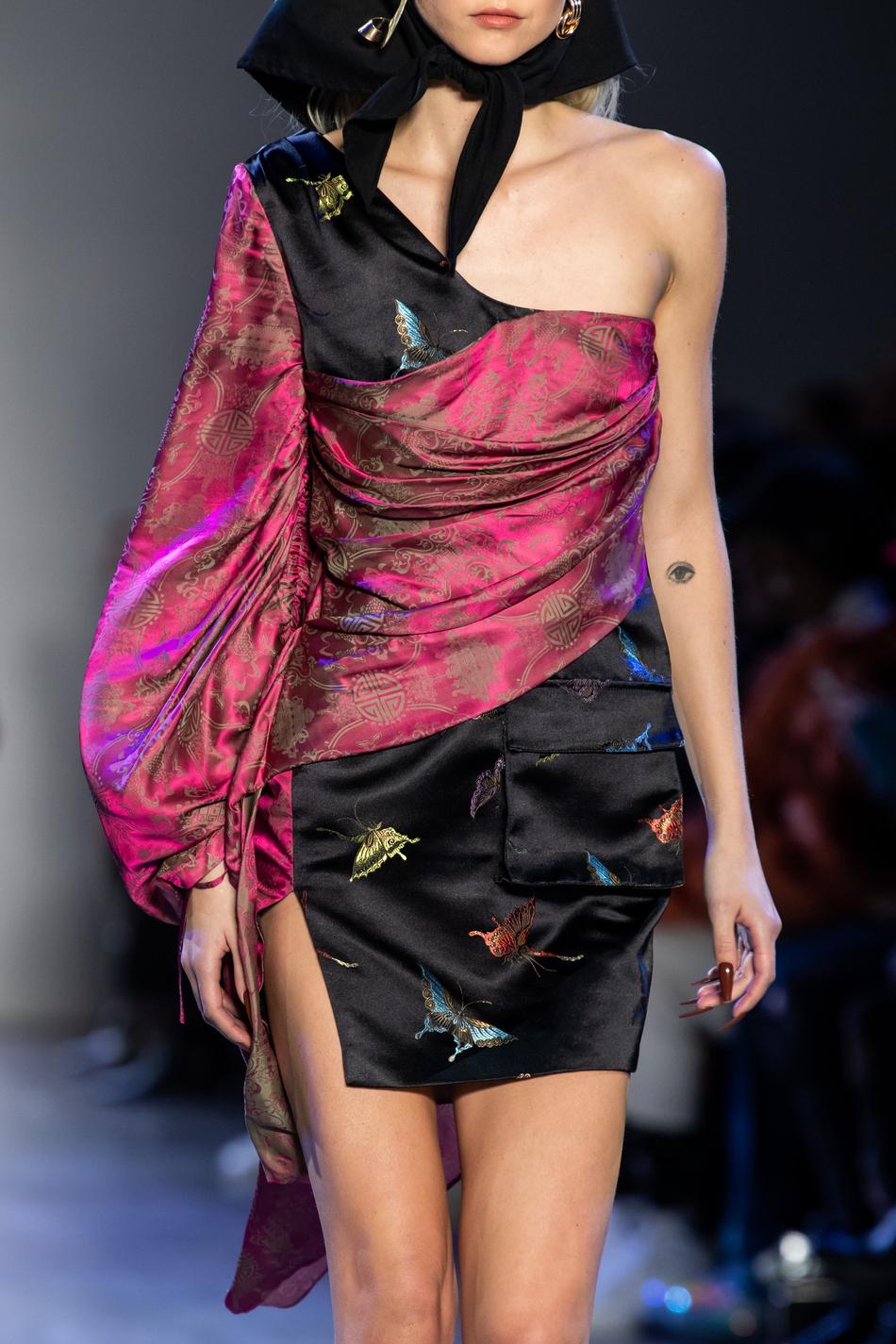 One Shoulder Balloon Dress X-Large