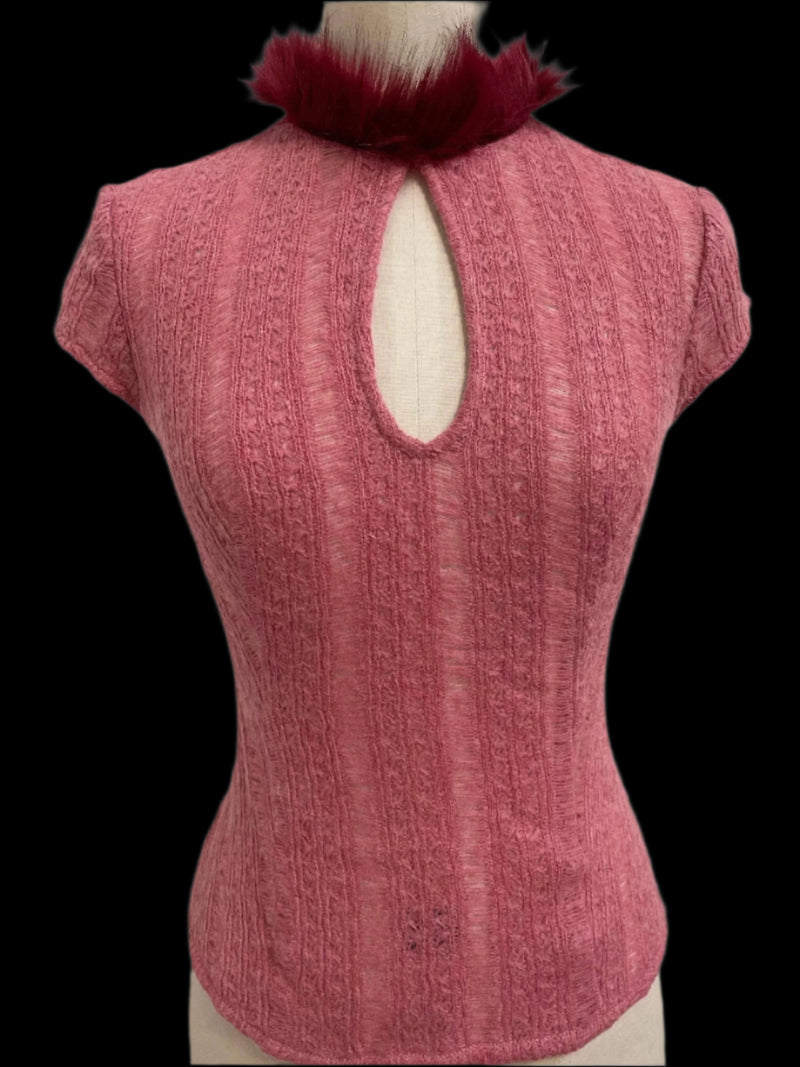 Knit Qi Pao Top in Pink