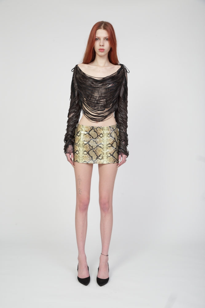 Snake Skin Mini Skirt-Pre Order