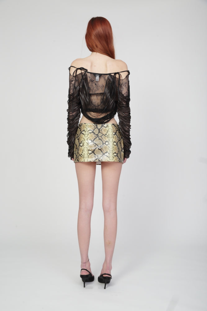 Snake Skin Mini Skirt-Pre Order