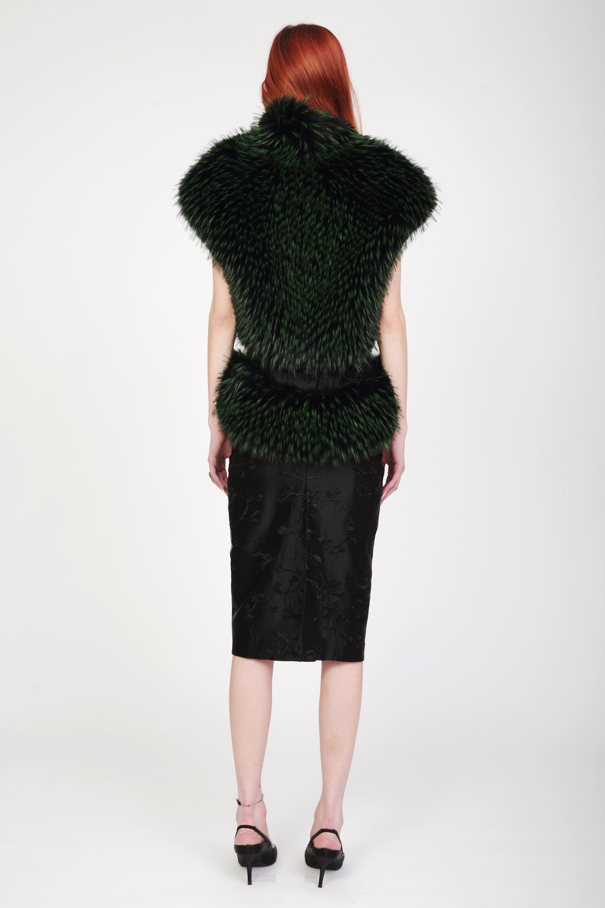 Lina Faux Fur Green Vest