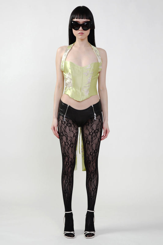 Pre-Order:  Lime Green Floral Corset