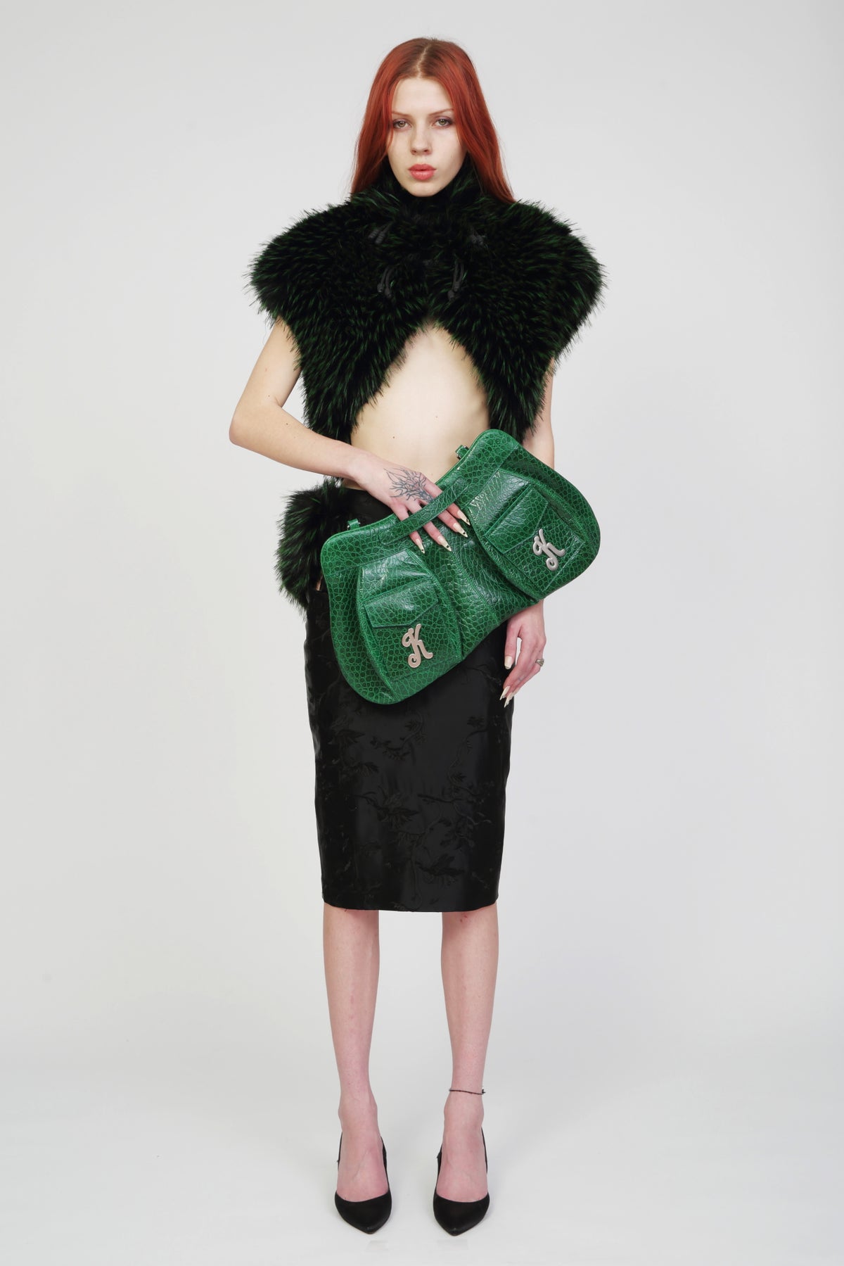 Lina Faux Fur Green Vest