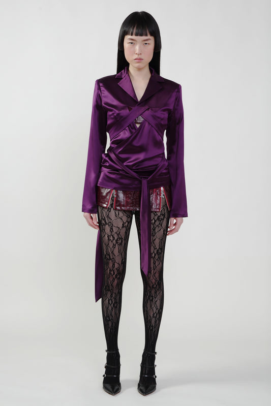 Pre-Order: Silk Blouse in Dark Purple