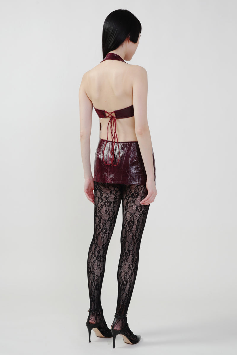 Bordeaux Mini Skirt with K Zipper