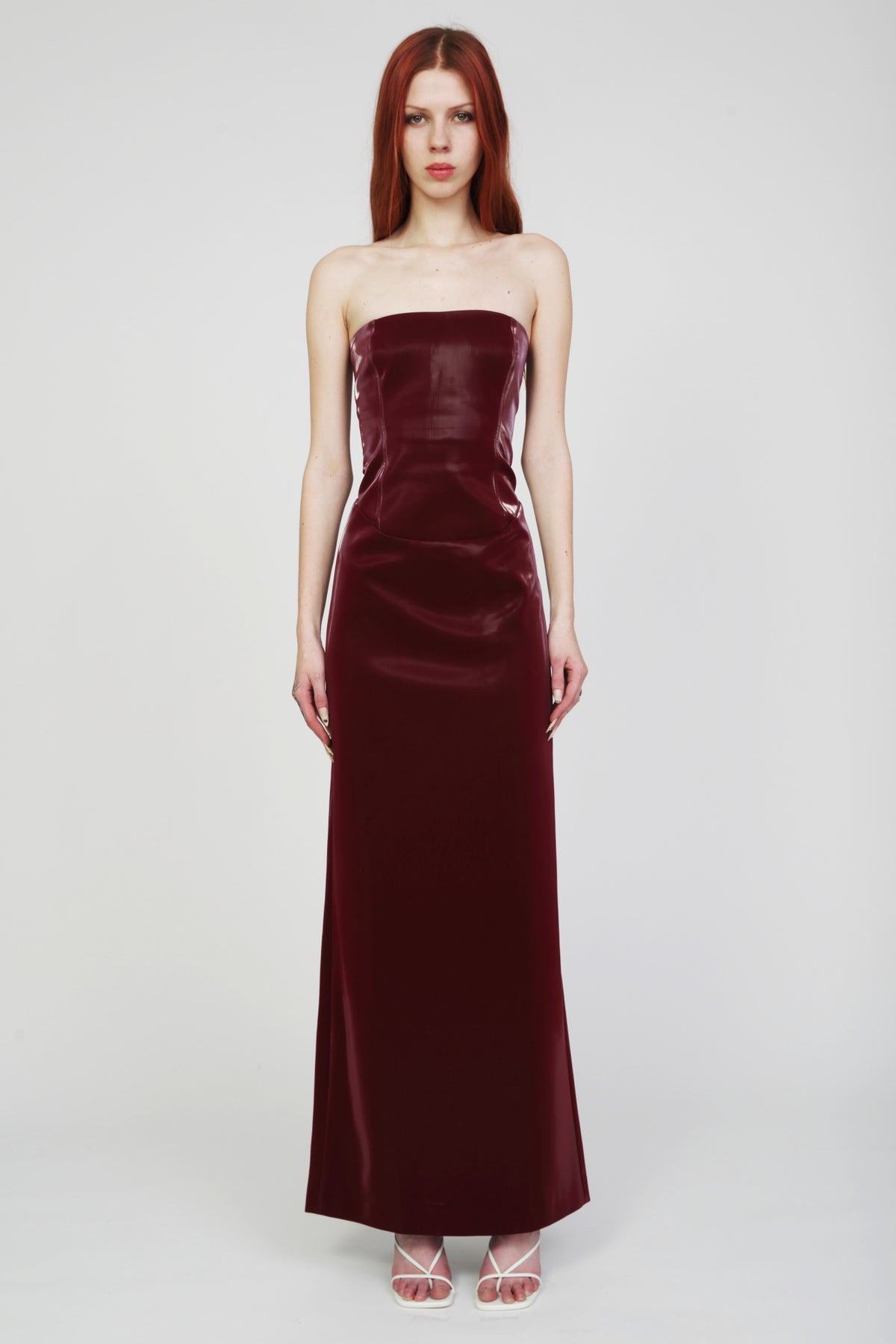 Lily Red Patent Gown