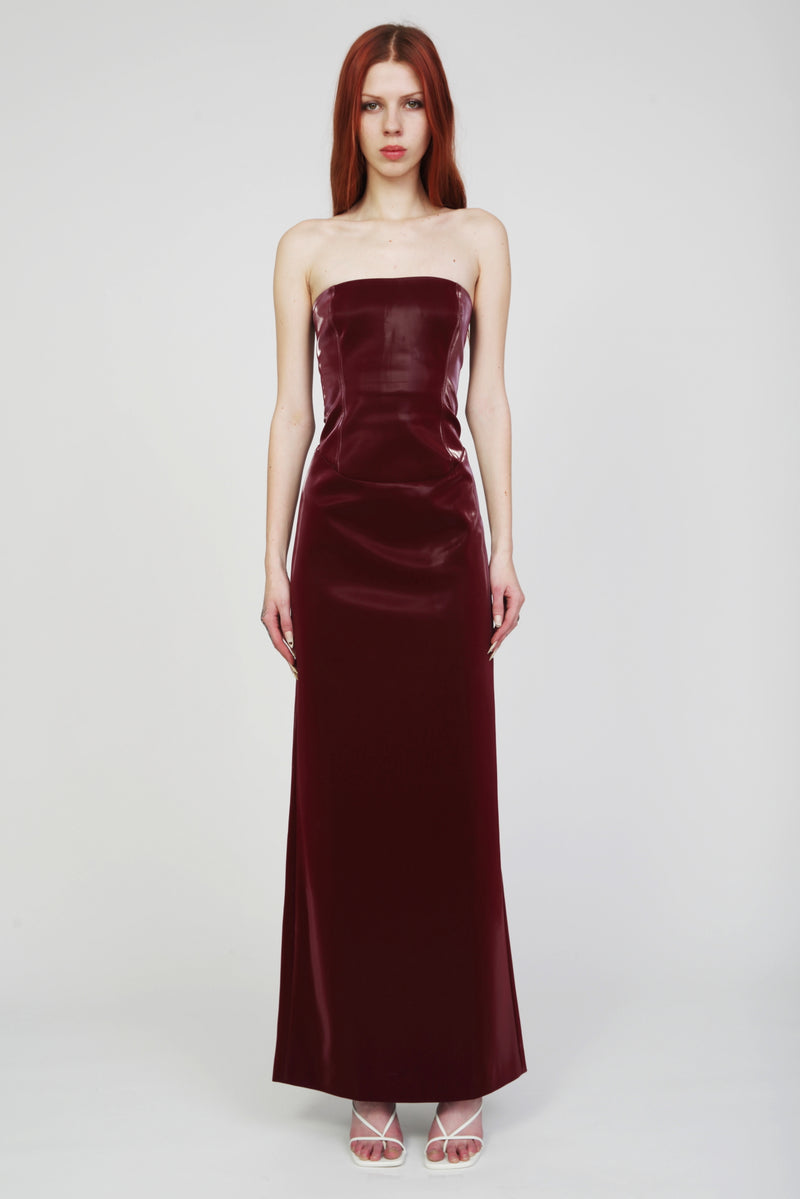 Lily Red Patent Gown-Pre Order