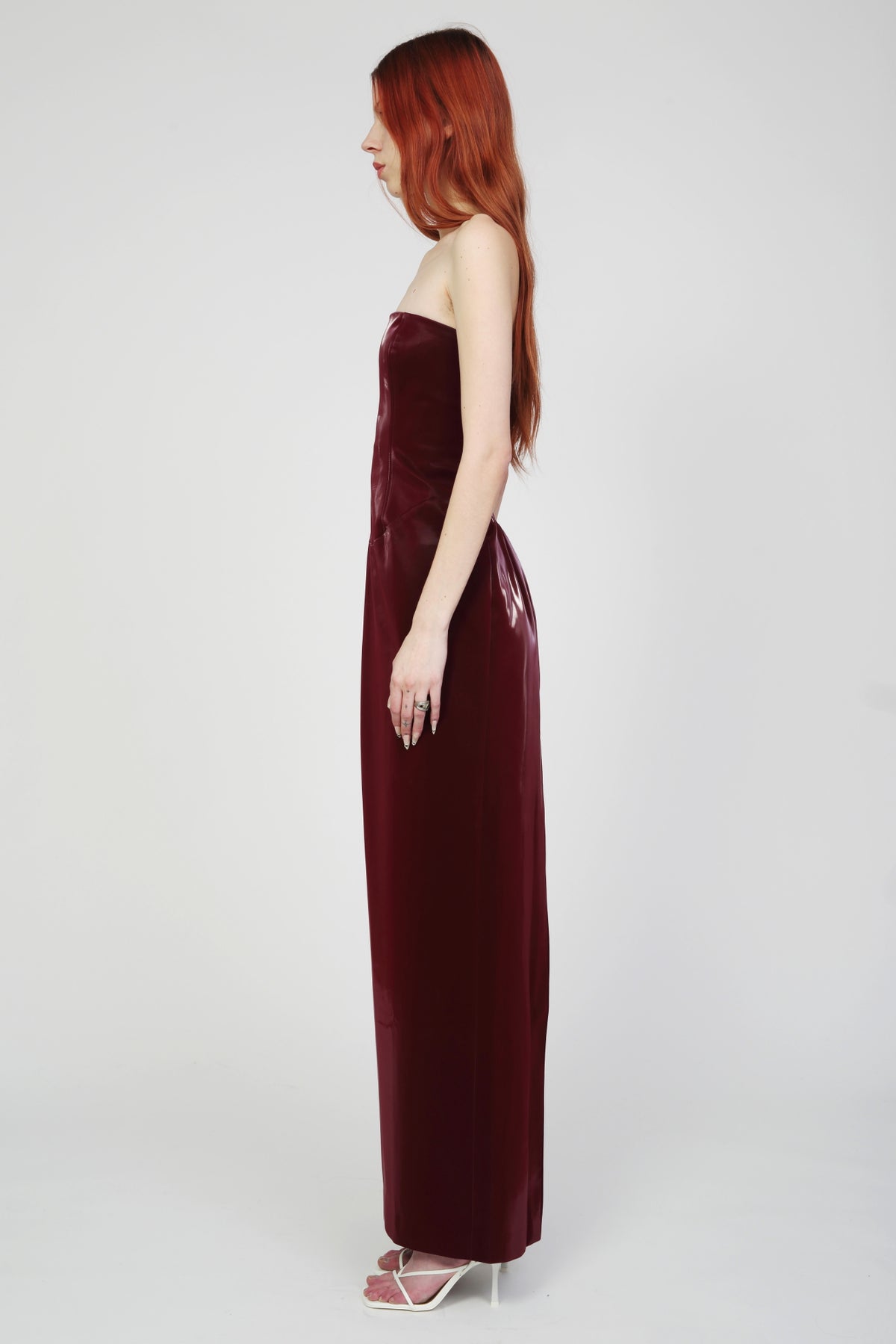 Lily Red Patent Gown