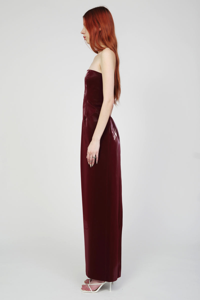 Lily Red Patent Gown