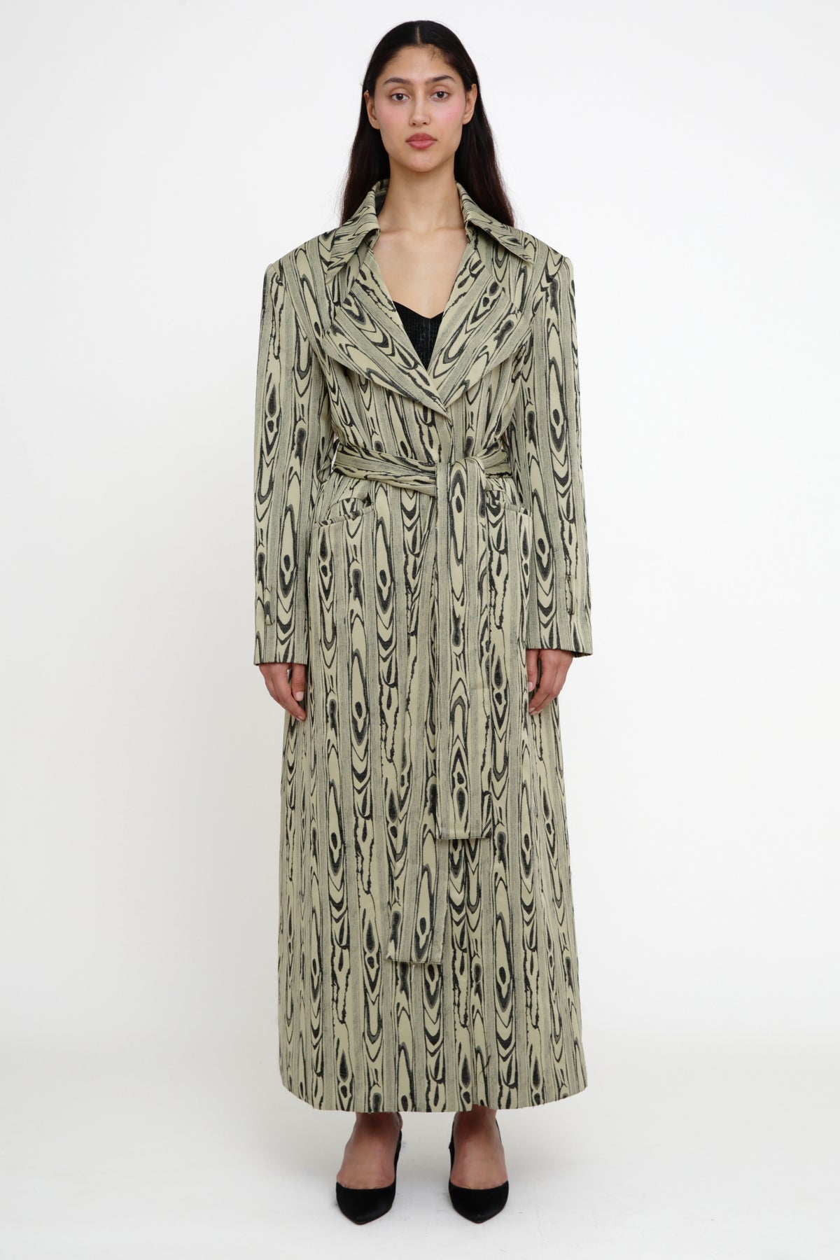 Elisa Woodgrain Print Coat-Pre-Order
