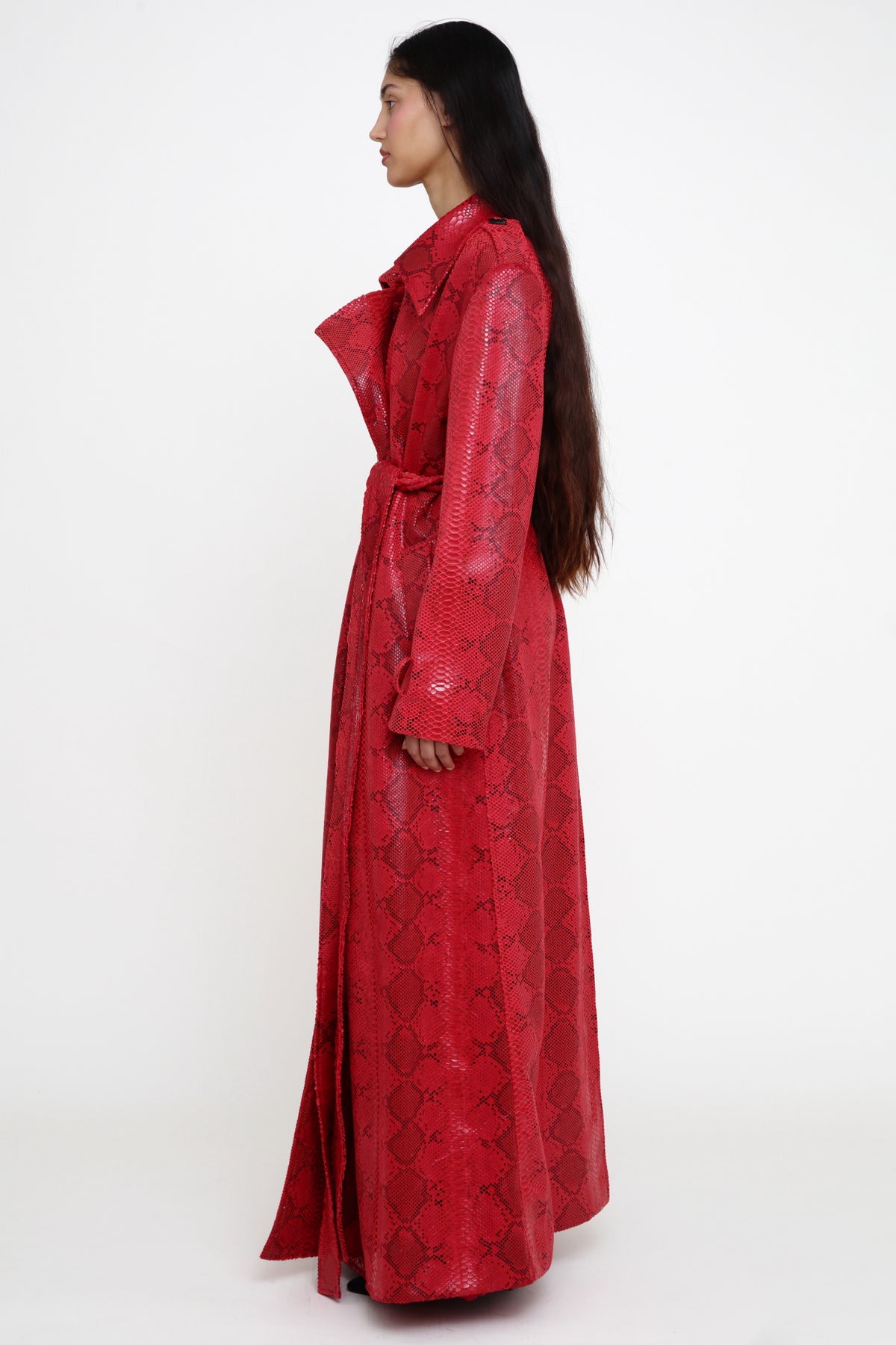 Red Snake-Embossed Coat