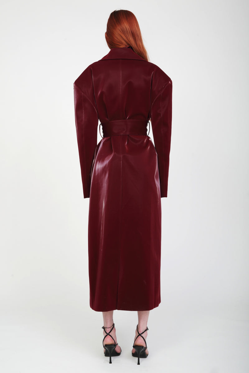 Kristy Patent Oxblood Coat