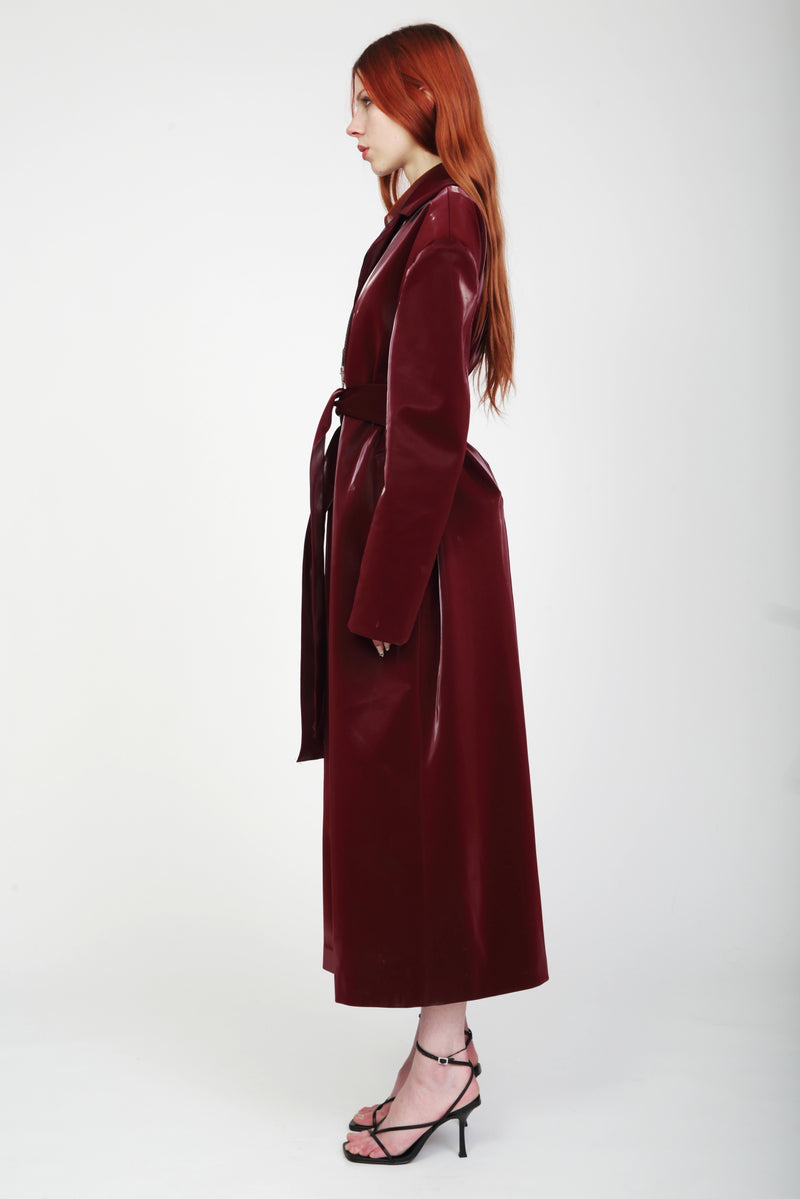 Kristy Patent Oxblood Coat