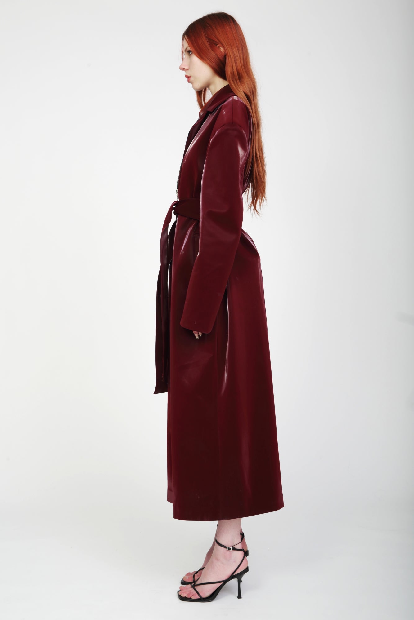 Kristy Patent Oxblood Coat-Pre order – Kim Shui Studio