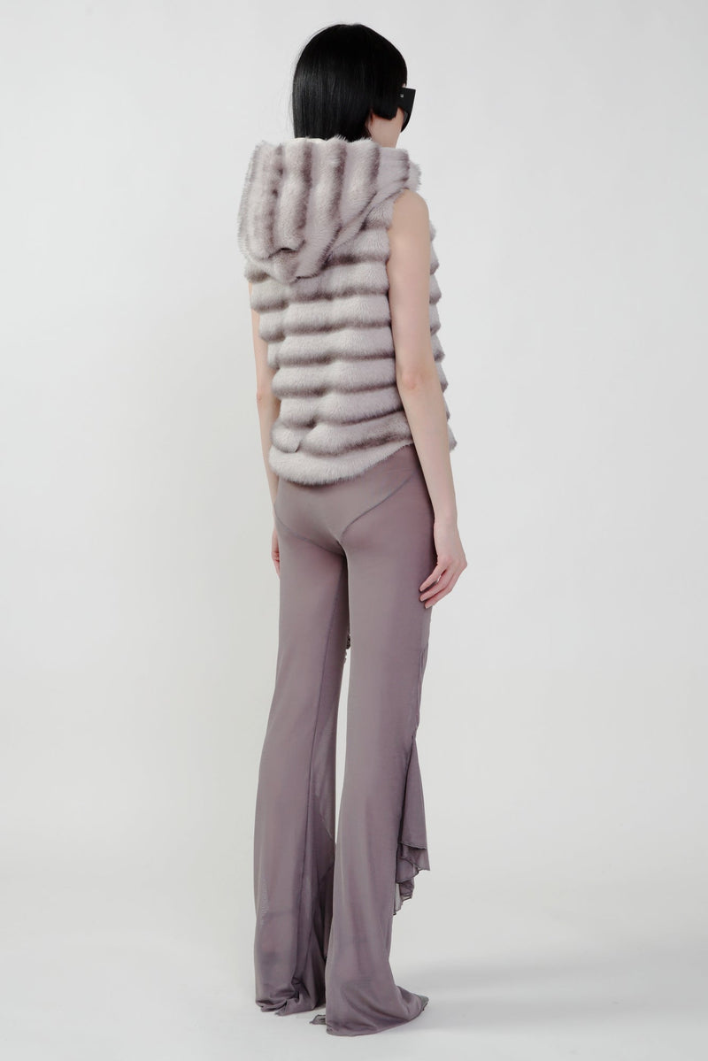 Pre Order: Grey Mesh Draped Pants