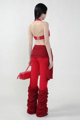Pre Order: Red Pants with Leg Warmer