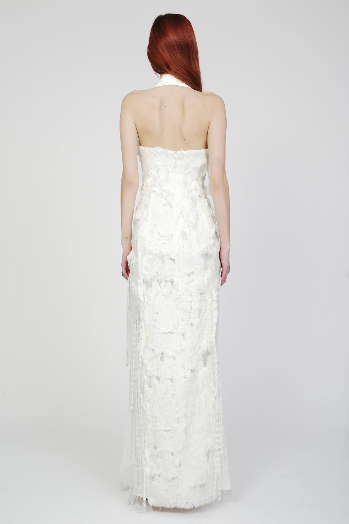 Sarah Textured Lace Up Gown X-Large / White Sarah Textured Lace Up Gown X-Large / White