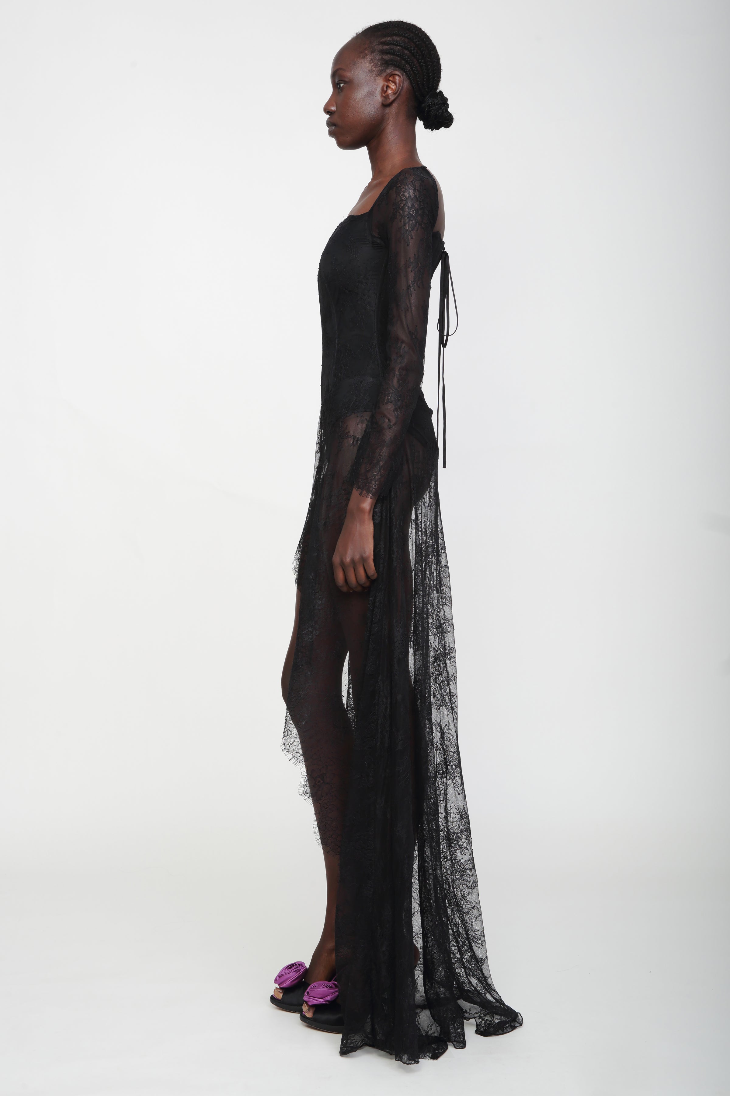 Asymmetrical Corset Lace Dress XX-Large / Black Asymmetrical Corset Lace Dress XX-Large / Black
