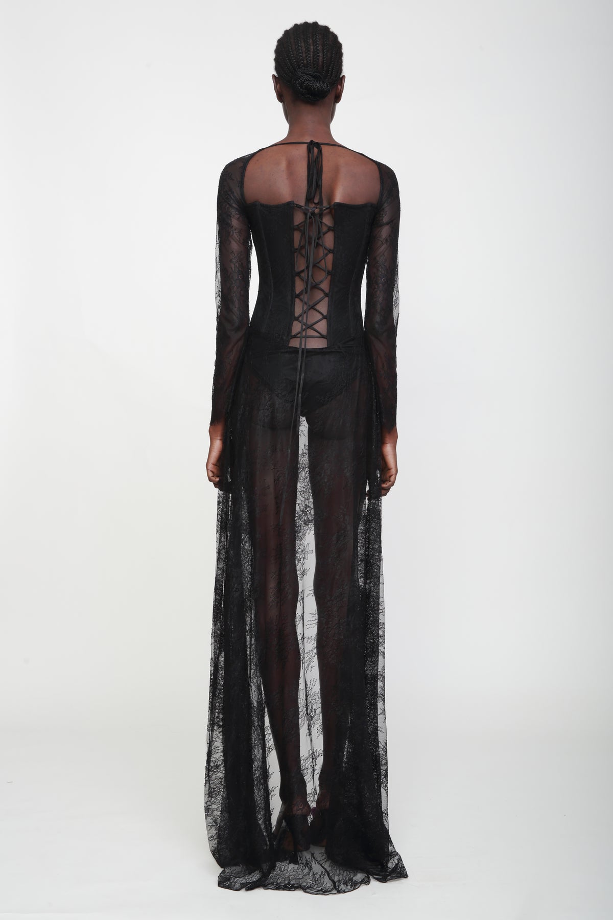 Asymmetrical Corset Lace Dress XX-Large / Black Asymmetrical Corset Lace Dress XX-Large / Black