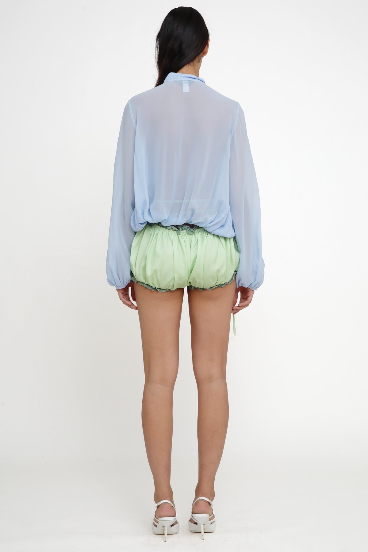 Peyton Blue Sheer Tie Top-Pre Order