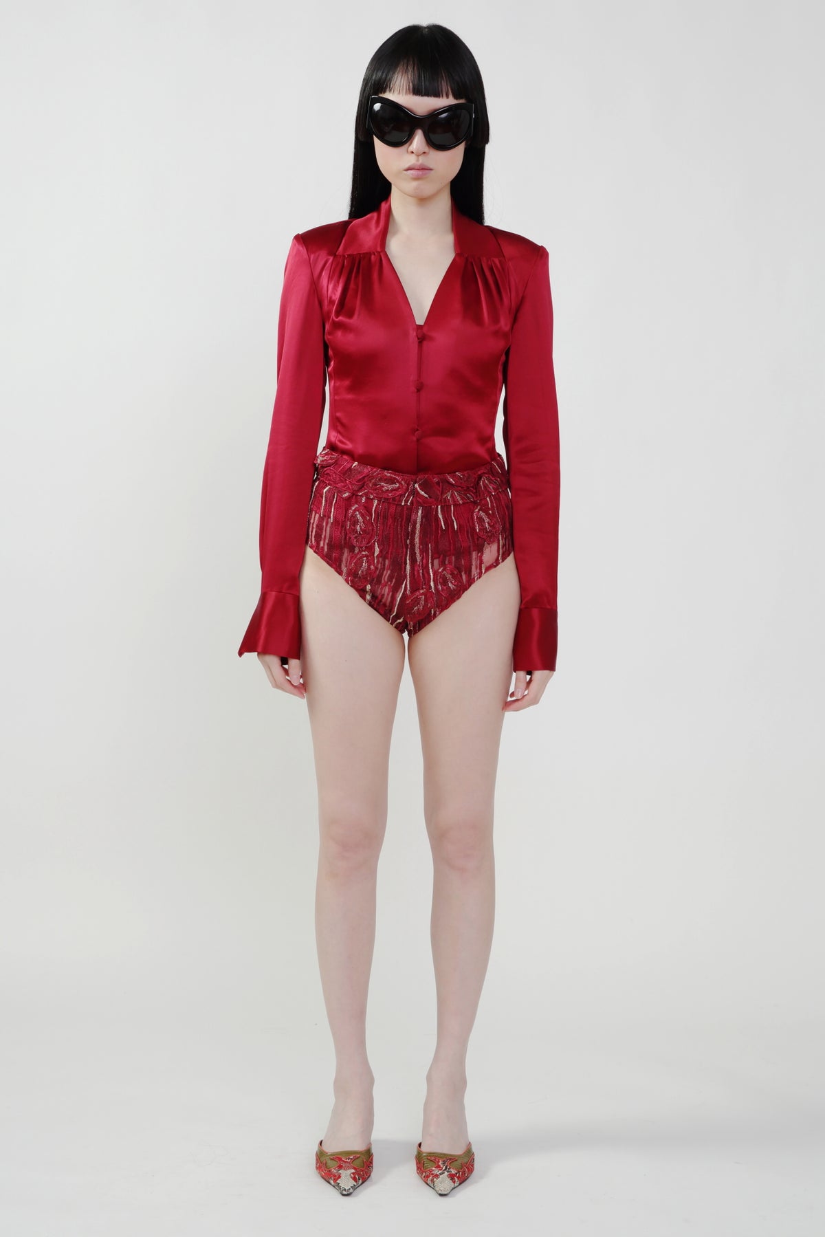 Pre-Order: Red Silk blouse