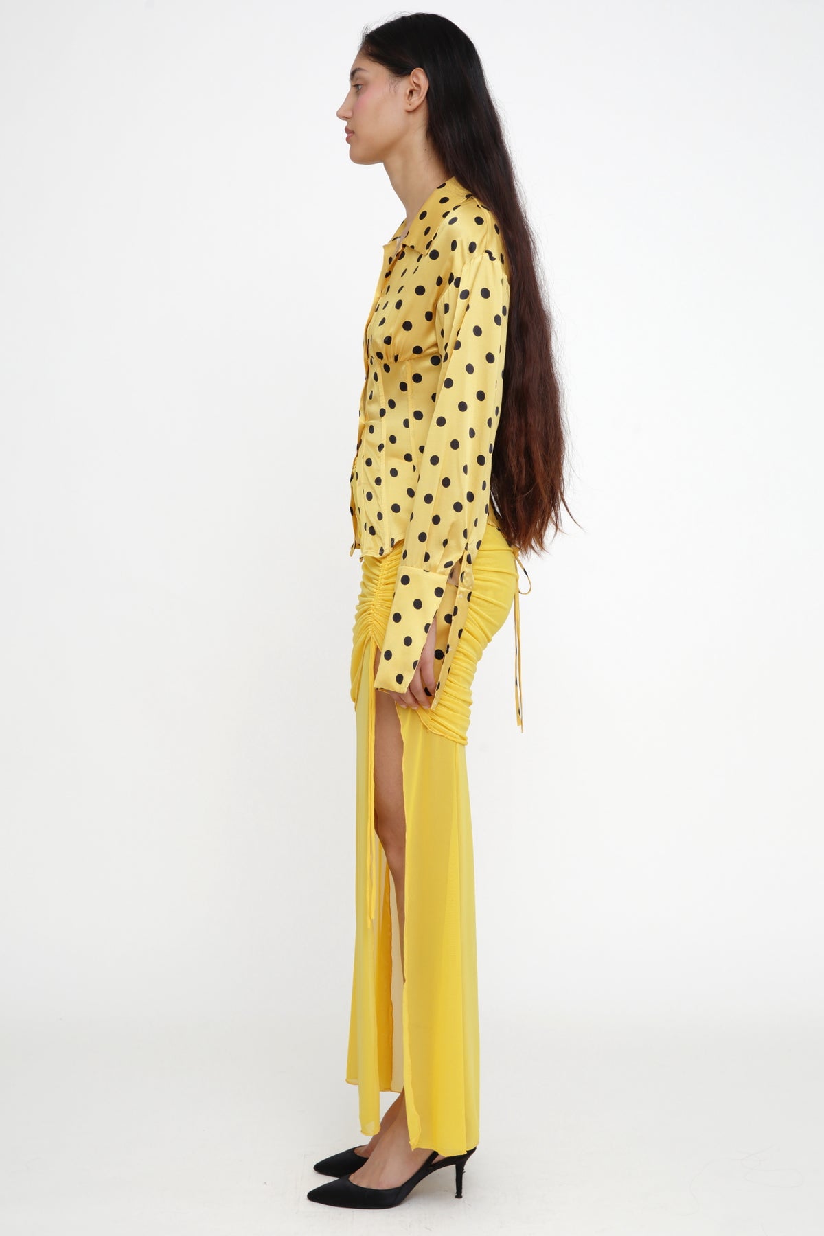 Polka-dot Blouse in Yellow -Pre Order