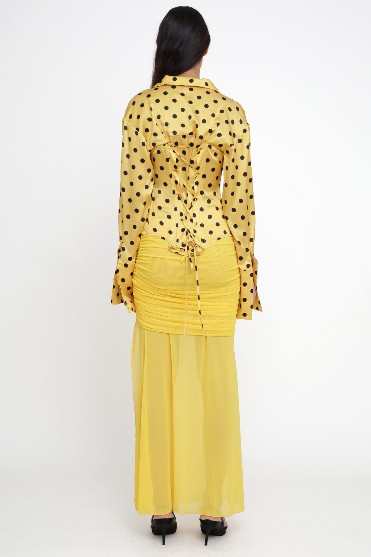 Polka-dot Blouse in Yellow -Pre Order
