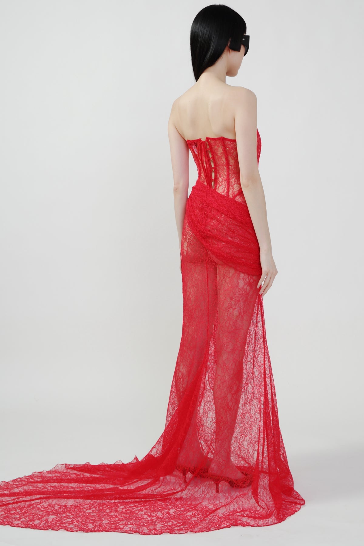 Red Lace Corset Gown