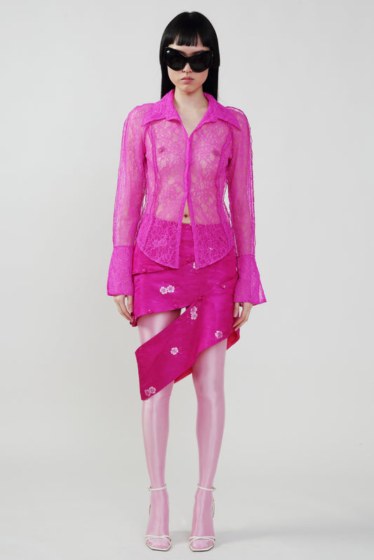 Pre-Order: Hot Pink Lace Blouse