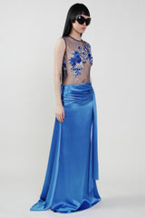 Pre Order: Cobalt Blue Satin Gown