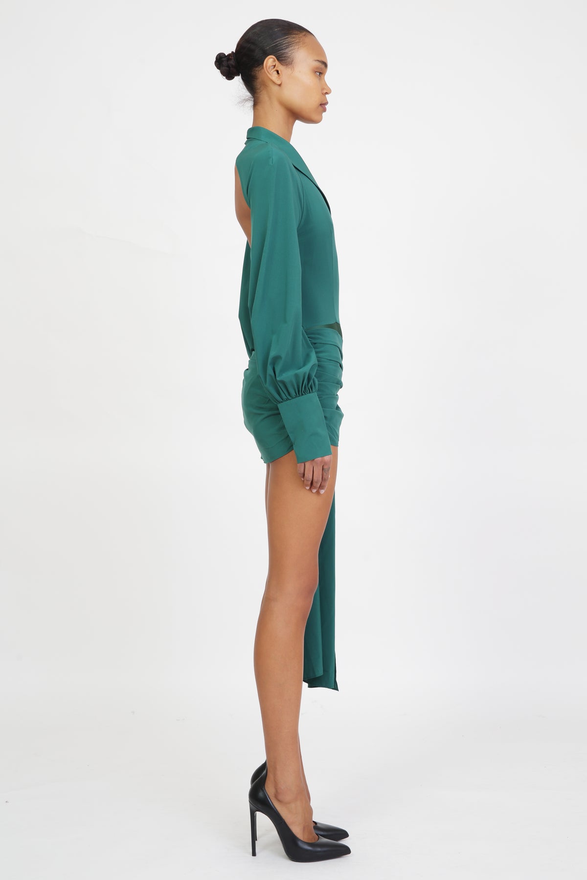 Jeannie Mini Dress in Emerald Green