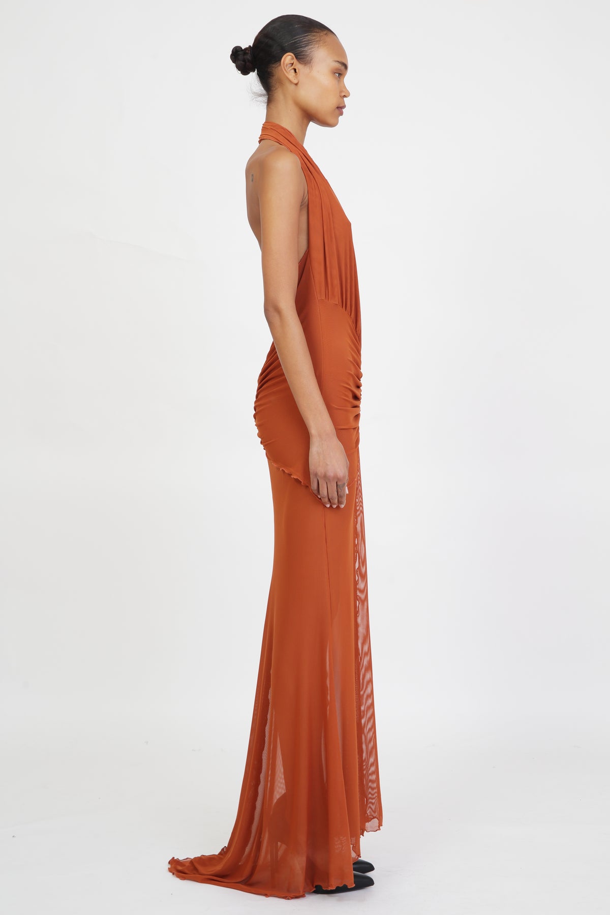 Mesh Maxi Dress in Amber