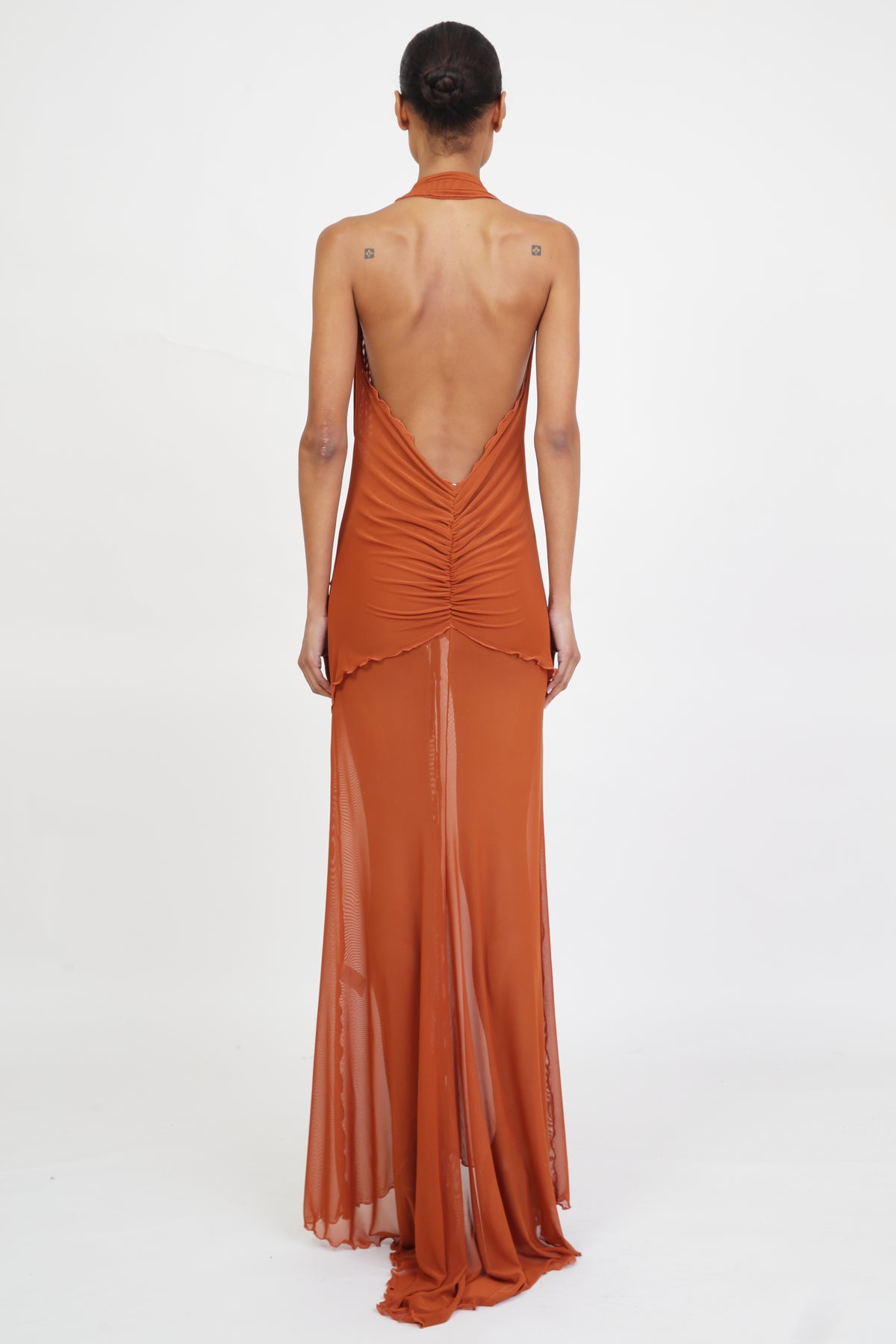 Mesh Maxi Dress in Amber