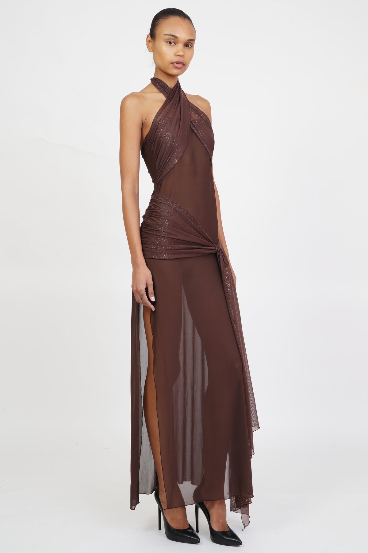 BROWN MESH GLITTER WRAP-Pre Order