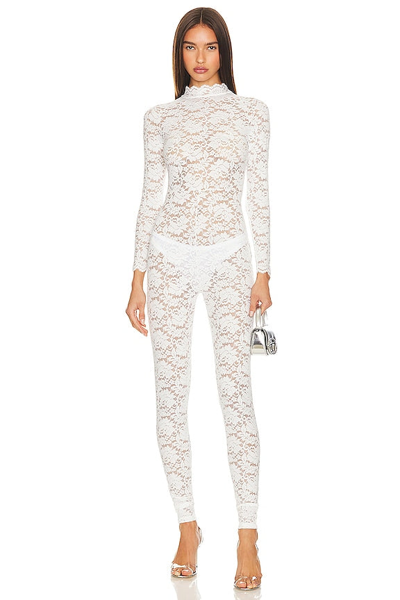 Amari Jumpsuit White Lace Long Sleeve Jumpsuit White Long Sleeve