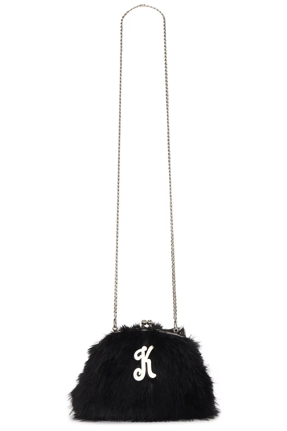 KS Faux Fur Clutch in Black
