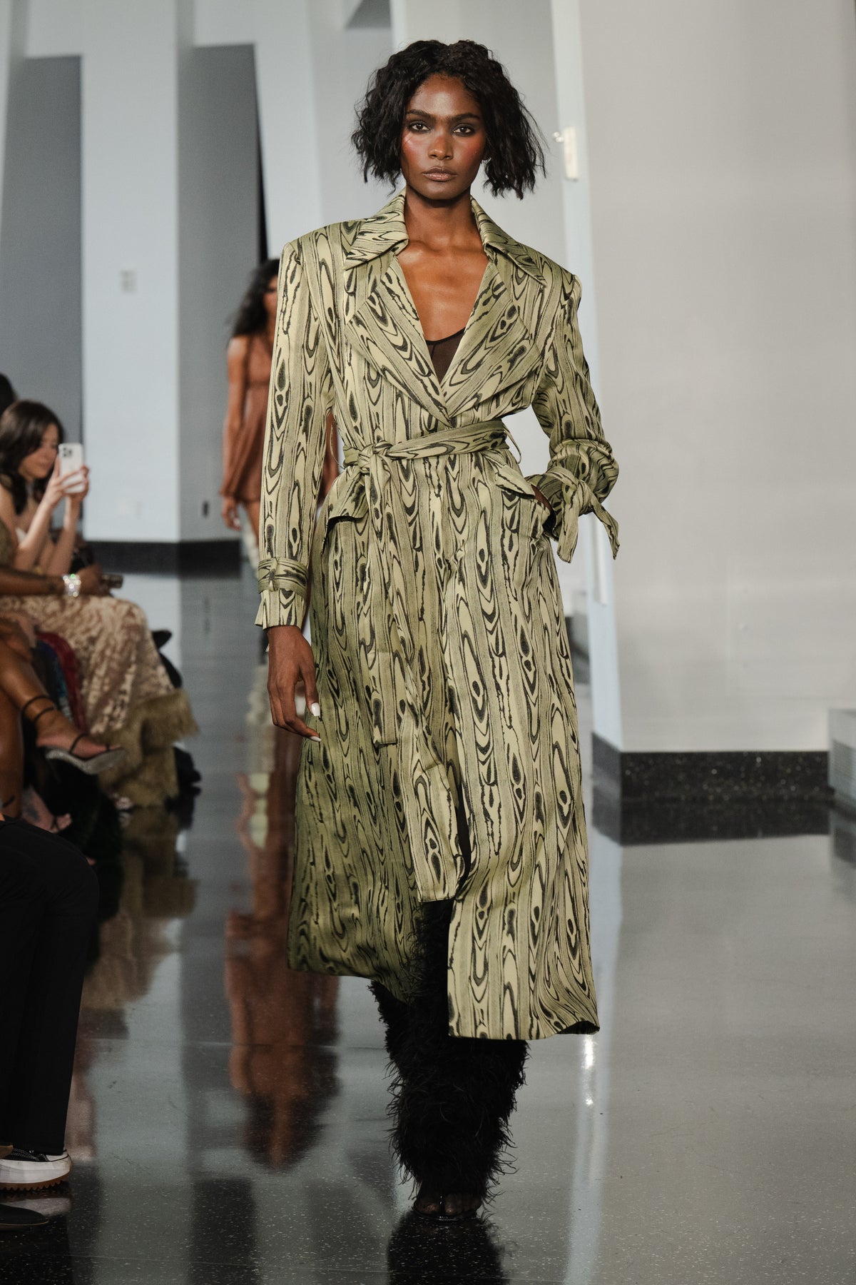 Elisa Woodgrain Print Coat-Pre-Order